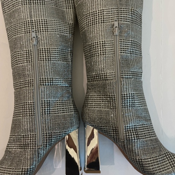 NEW GIANNI BINI Junypear Plaid Silver Glitter Boot size 5.5 - Picture 11 of 15